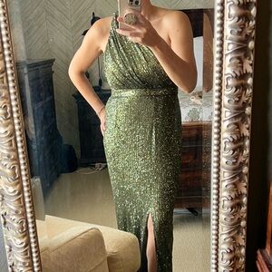 MAC DUGGAL Sequin One-Shoulder Gown 6